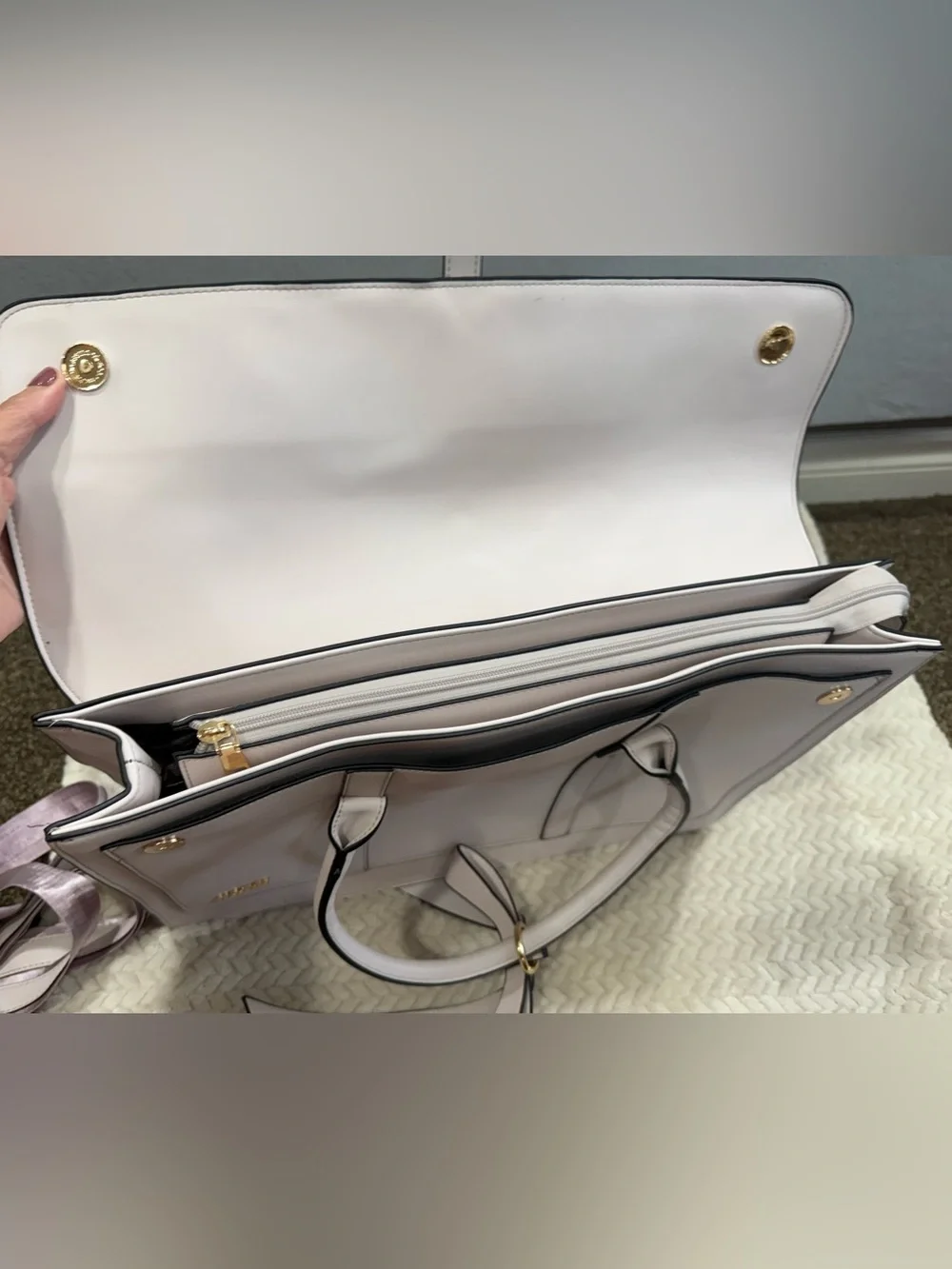 MOSISO Convertible Laptop Backpack Briefcase Blush Pink Bow Work Bag